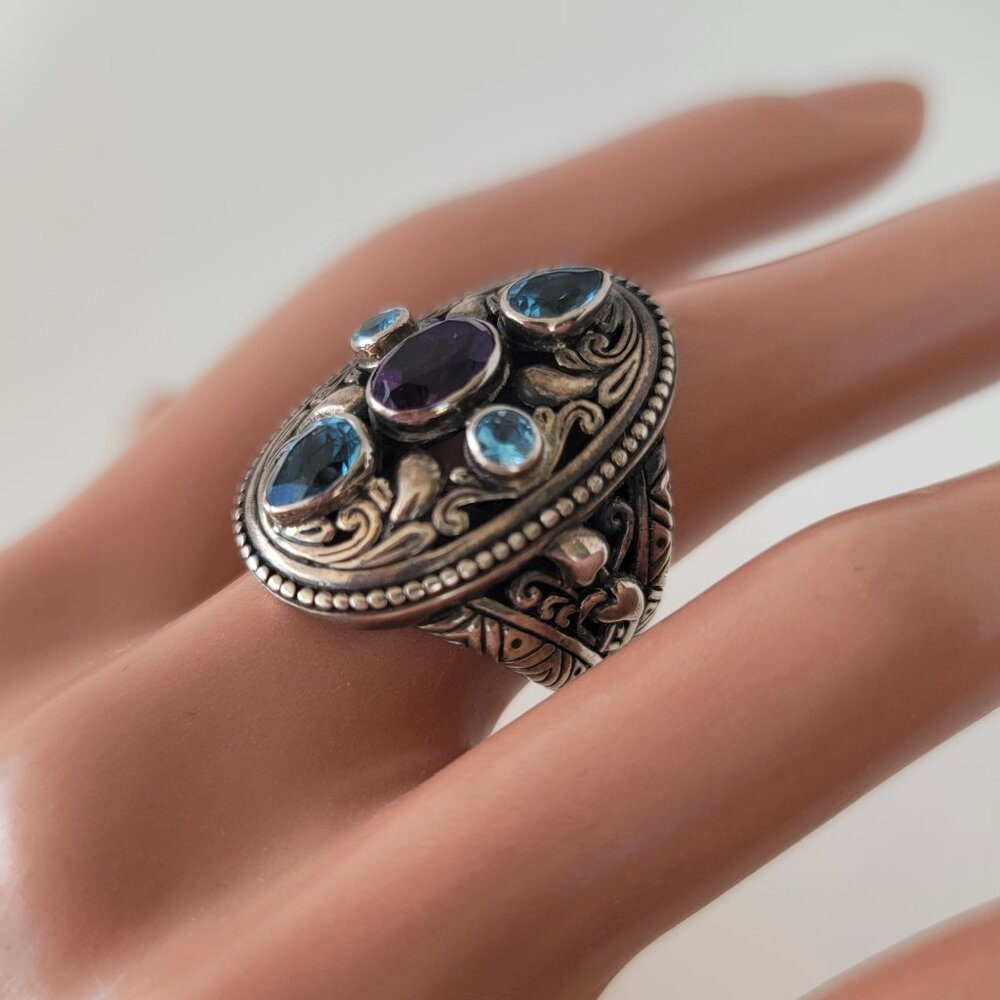 Topaz, Amethyst & Sterling Ring by Robert Manse
